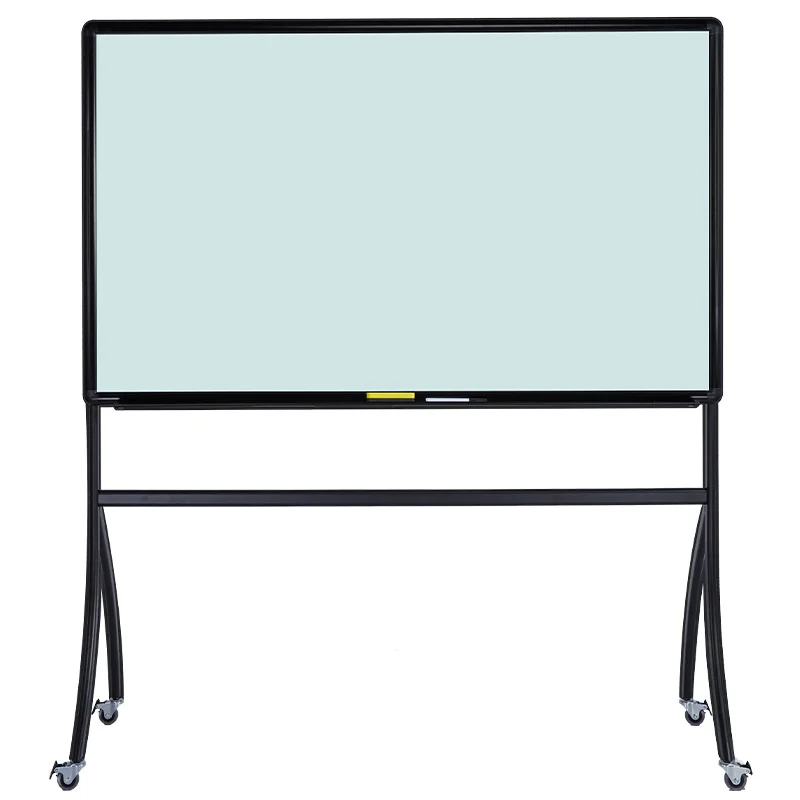 Tempered Glass Whiteboard  Stable Aluminum Frame ABS Corner Mobile Strong Stand Holder Magnetic School Office Whiteboard