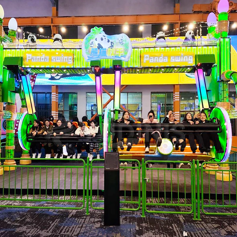 Thrilling park new design swing Commercial playground rides for kids family games indoor outdoor thrilling Panda swing
