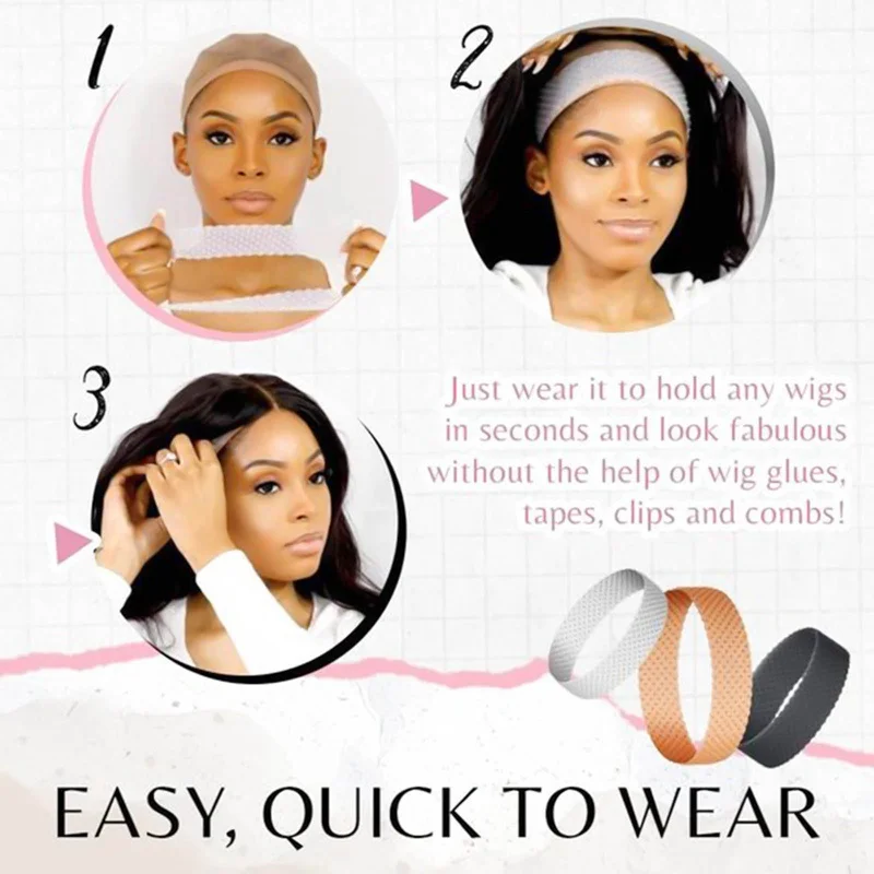 Amazon hot sale silicone head band wig band transparent elastic soft silicone band