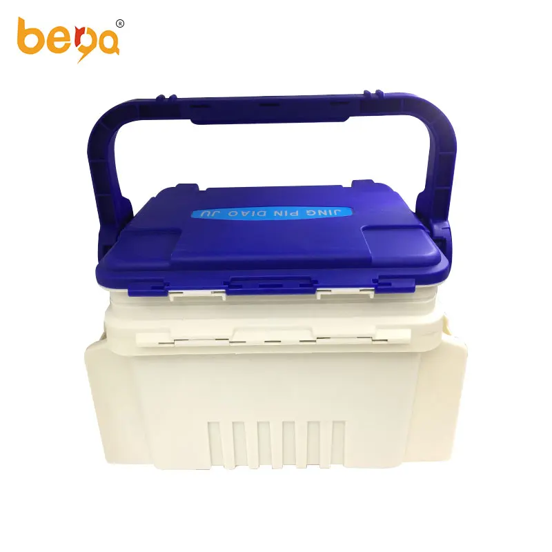 Outdoor Plastic Multifunctional Storage Box With Strap Double layers Professional Fishing Lures Hook Bait Box