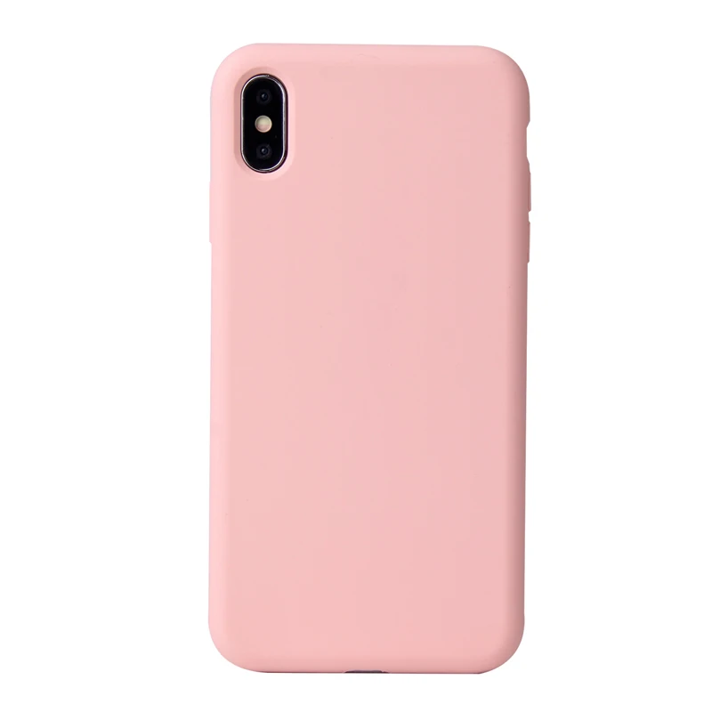 Black Phone Case For iPhone X Case Genuine Liquid Silicone Back Cover Phone Shell For iPhone 6/7/8/Xs Max Rubber Case