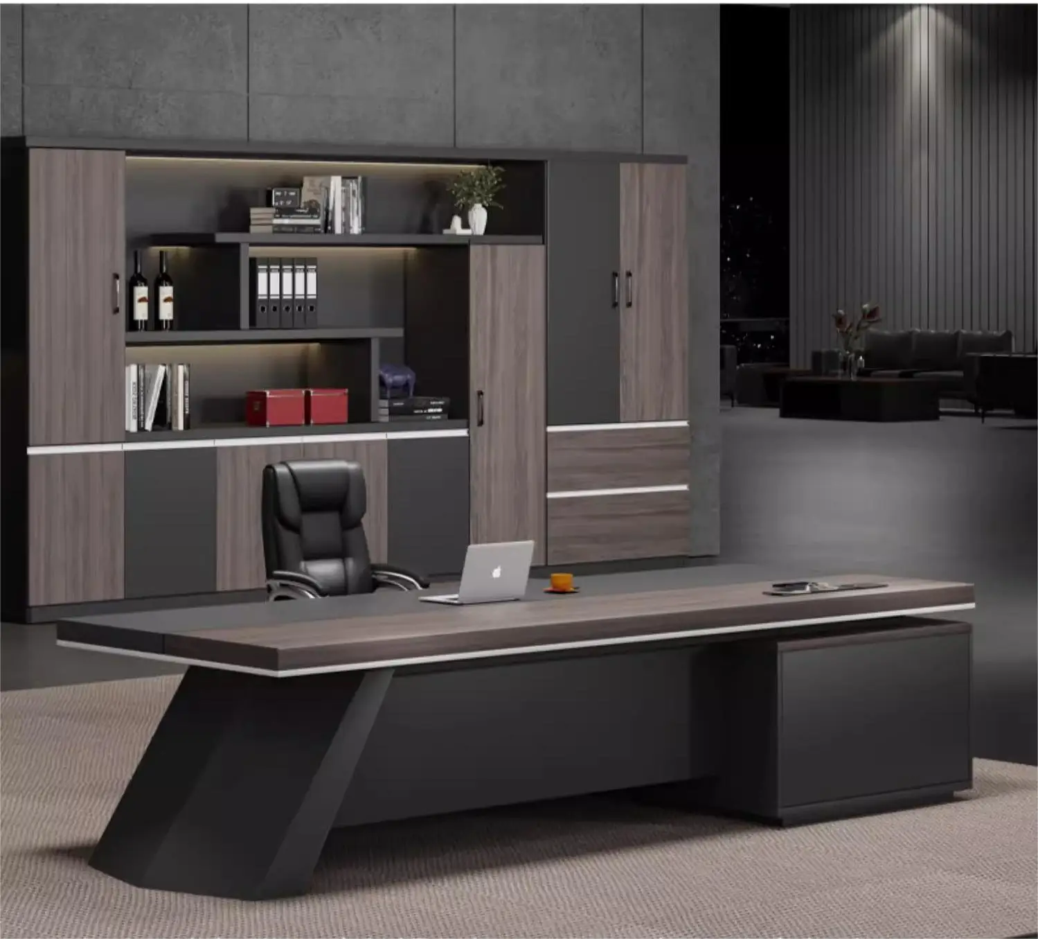 New Design Durable Business Office Boss Manager Executive Desk With Combination Lock Drawer