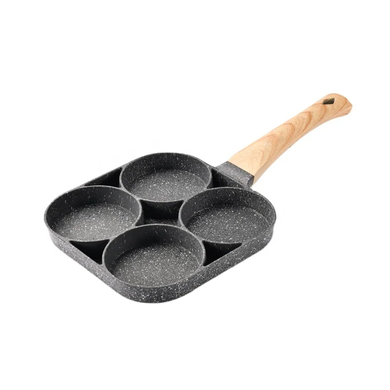 Non stick egg flat bottomed pan four hole frying egg flat bottomed pan egg burger flat bottomed pan household item