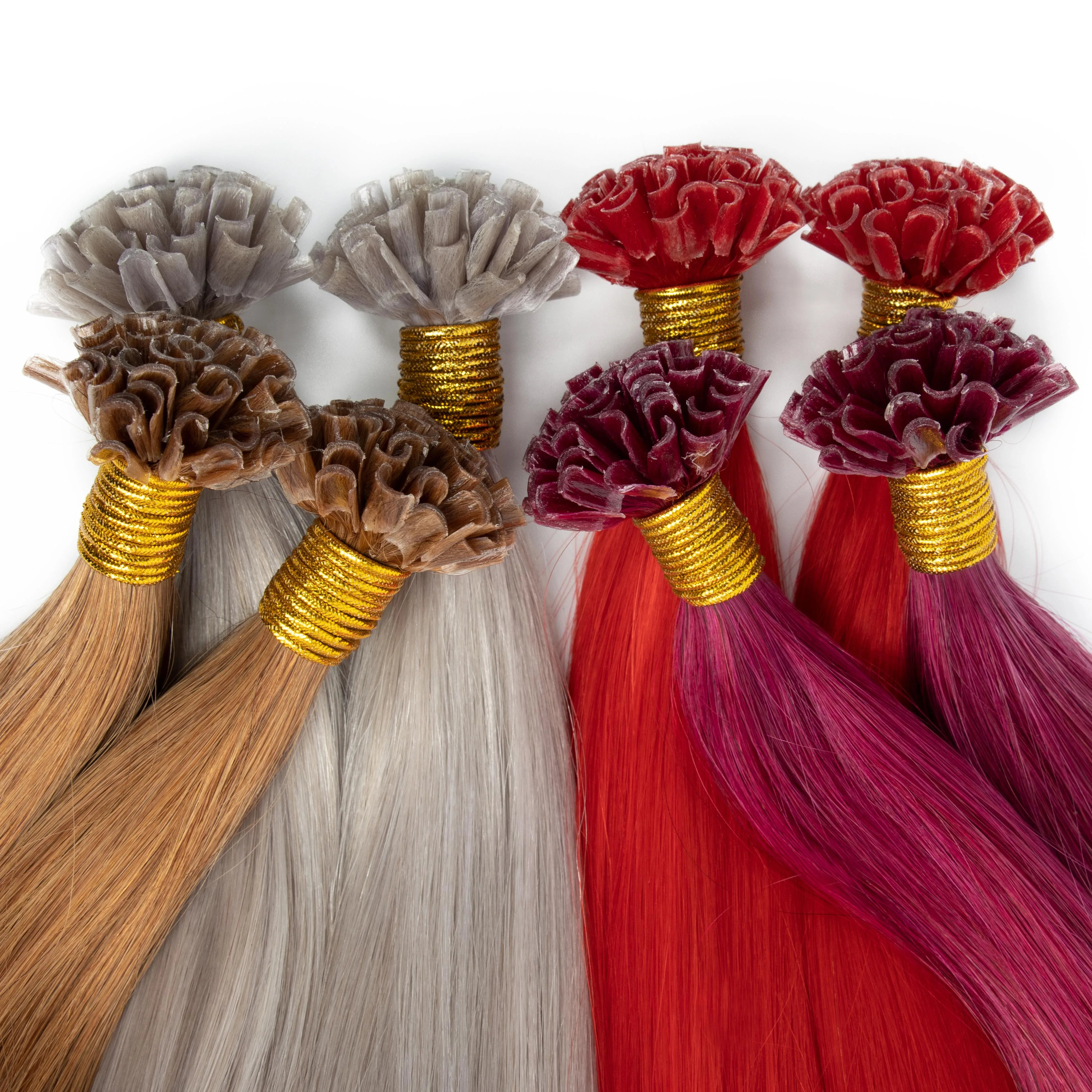 Straight Keratin Capsules Human Fusion Hair Nail U Tip Machine Made Remy Pre Bonded Hair Extension