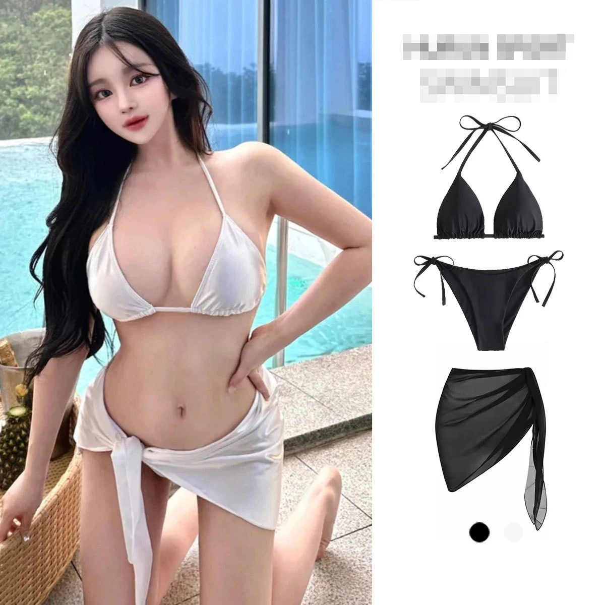 New Trends Swimsuit Women S Summer Sexy Three Point Bikini Strap Art Exam Swimsuit European And American Beach Vacation