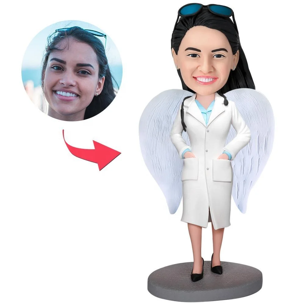Customised Person Figure Angel Doctor Custom Hand Made Bobblehead With Engraved Text