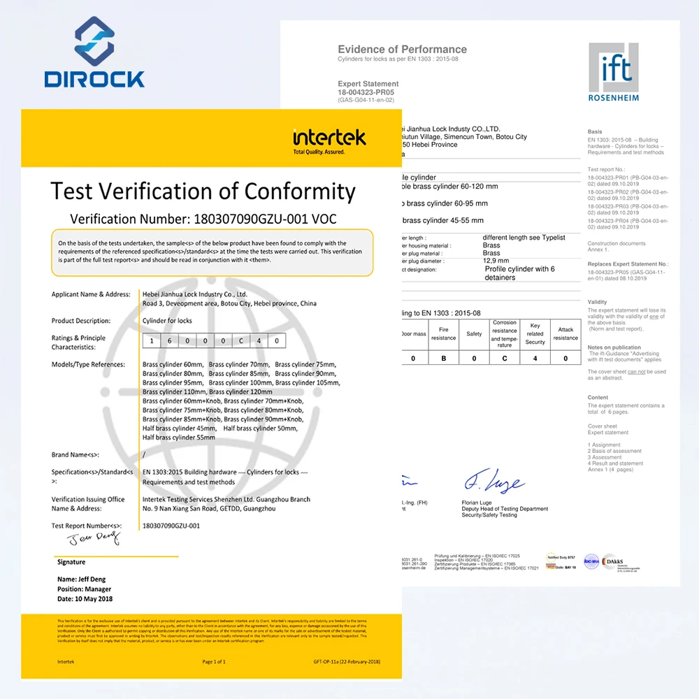 Fire Rated Door Hardware CE SS Mortise Lock Body Door Lever Handle Euro Profile Cylinder with certificates