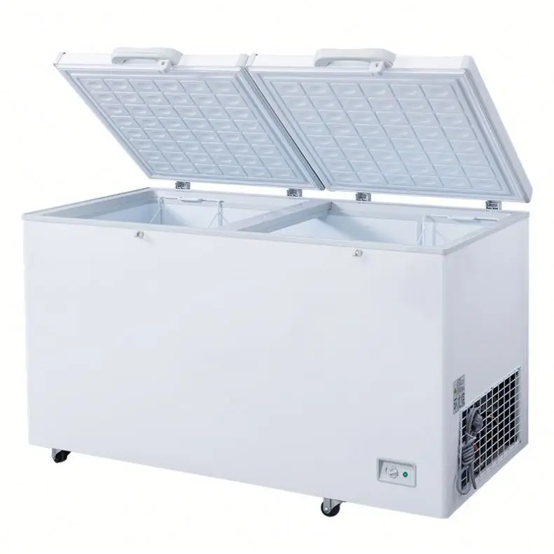 450L Good Quality Glass Door Optional Top Open Chest Fridge Freezer
