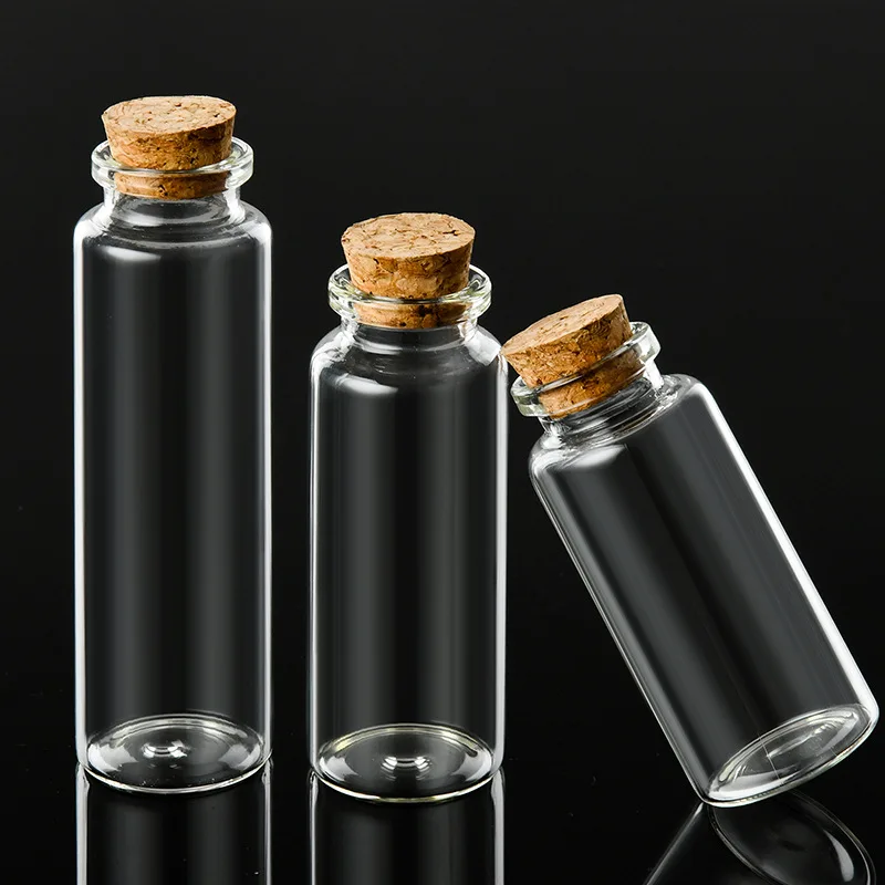 Width 30mm Mini Bottles With Cork Lids Wishing Message Glass Bottles Vials Pudding Glass Jar With cork glass bottle stopper