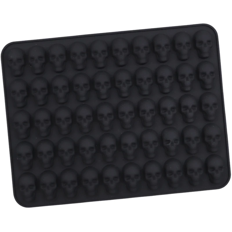 1187 factory free sample 50 hole gummy skeleton skull shape silicon resin mold, silicon chocolate moulds silicone ice cube tray