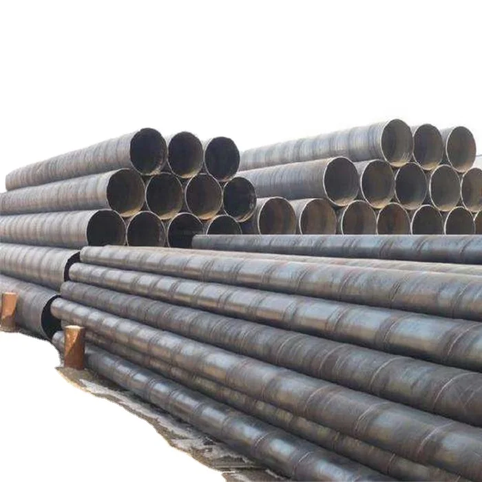 Производство Тяньцзинь ASTM A252, строительная углеродистая спиральная стальная труба API 5L x52 SSAW спиральная сварная стальная труба