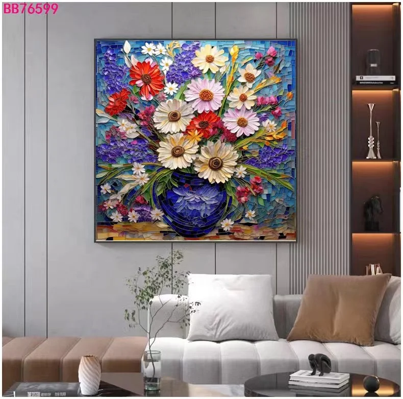 High Quality Diy Painting Peony Home By Numbers Red And White Oil Linen Canvas Flower Classical Handpainted