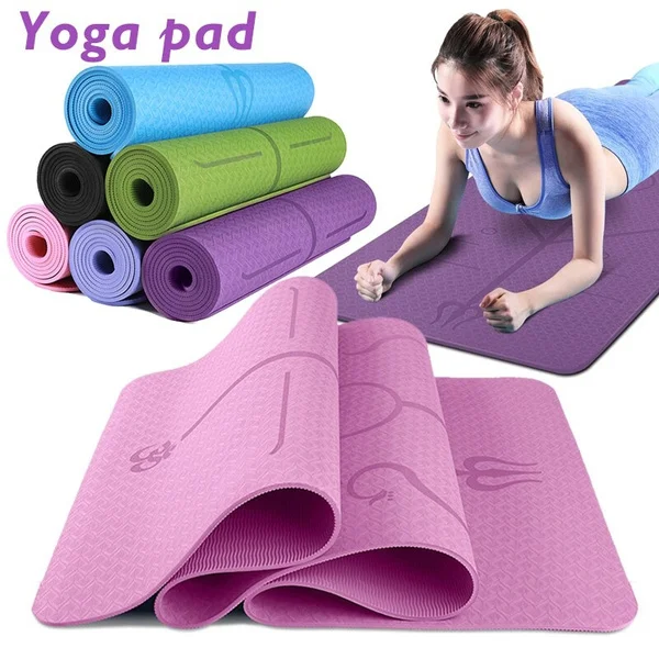 Sansd High Density Textured Non Slip Double Layer Eco-friendly 4/6/8/10mm Custom Tpe Yoga Mat For Exercise With Logo