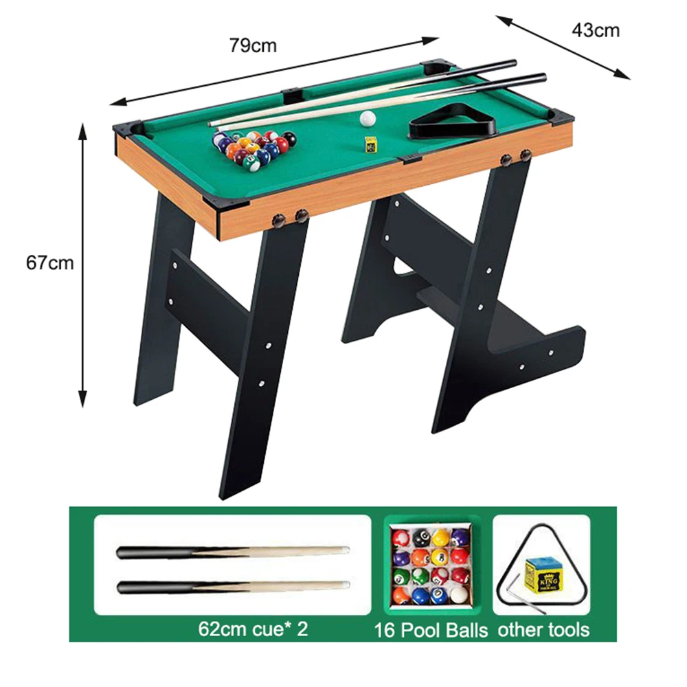 Folding Billiard Mini Pool Table Top Games with 16 Pool Balls 2 Cues 1 Triangle Rack 2 Chalks 1 Table Brush