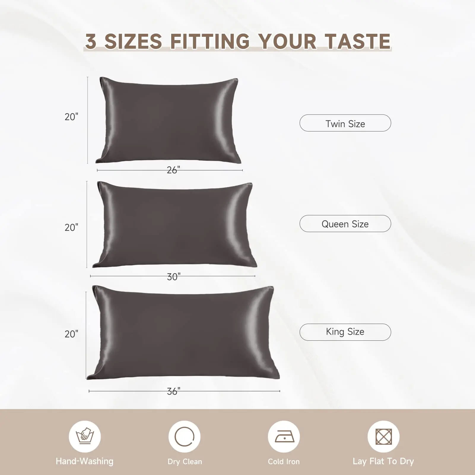 Luxury pure 100% mulberry natural silk pillowcase with zipper or envelope silk pillow case