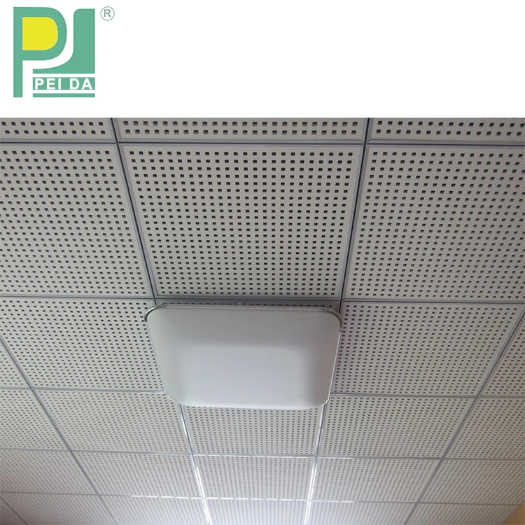 Acoustic Perforated Gypsum Board Fiber Panels Acoustic Wall Suspended Ceiling Tiles With Hole