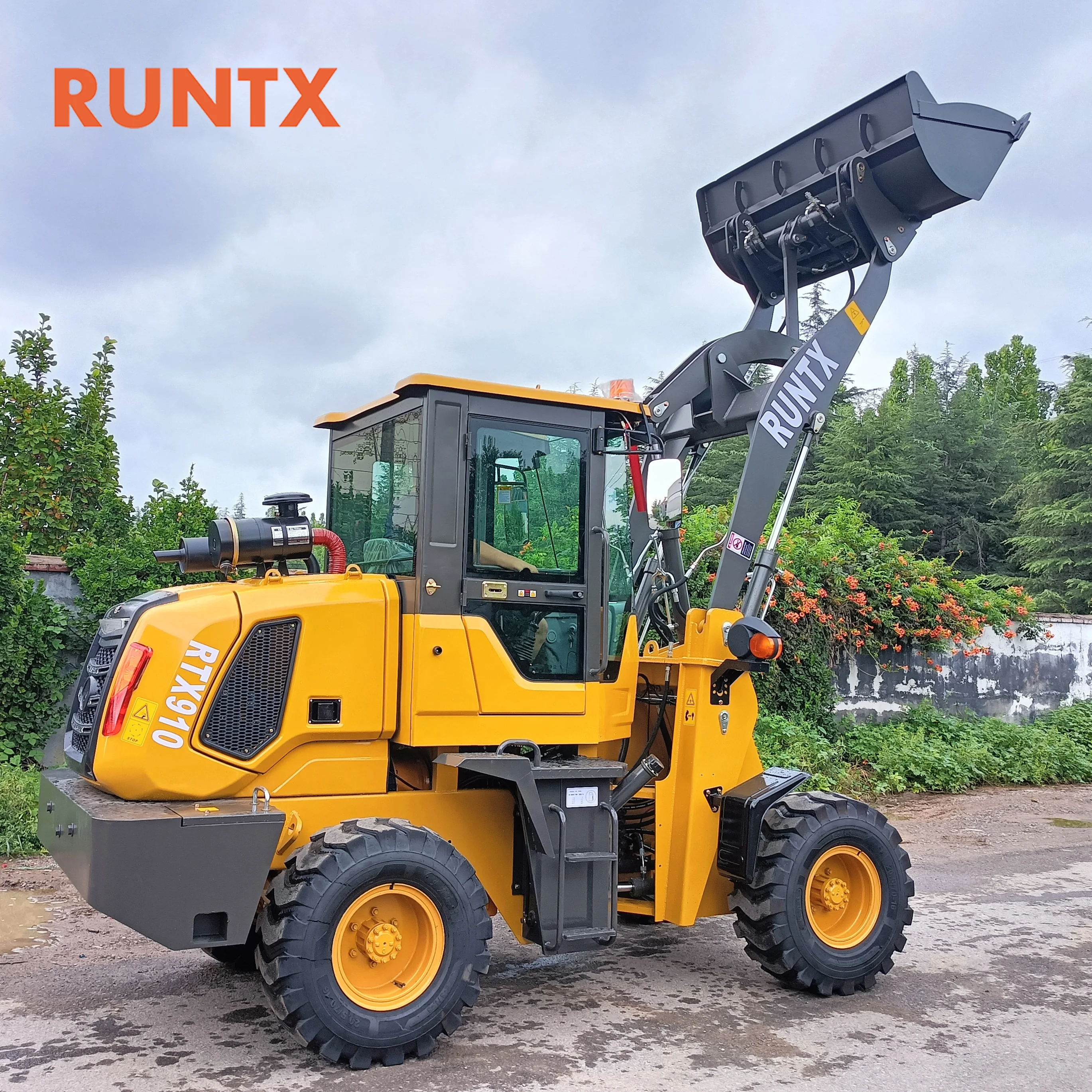 2024 front end loader 1 ton 1.5 ton 2 ton mini wheel loader with wooden grabbing clamps