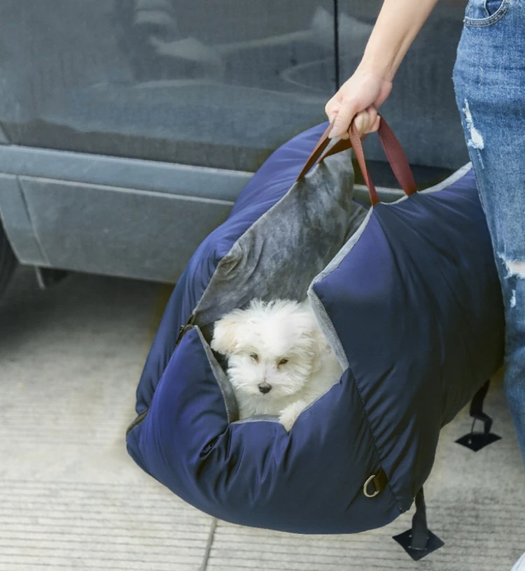 Dog Car Booster Seat travel and outdoor pet bed Car Seat Removable Pillow & Safety Belt Washable Pet sofa bed