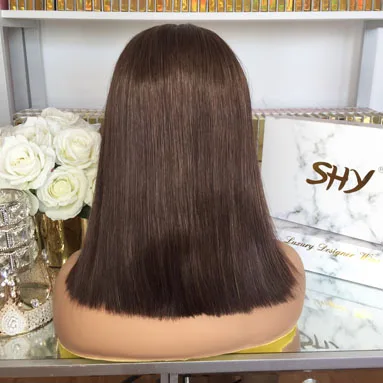 Застенчивый дизайн 4*4/5*5 HD Кружева Закрытие парик 100% человеческих волос парики HD кружева натуральные бразильские волосы оптом застежка...