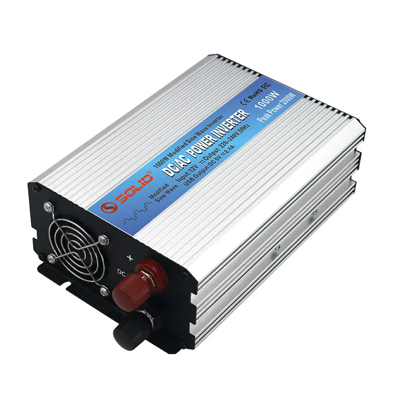 SOLID DC 12v 24v 48v to AC 220v 230v 240v 1000W Modified Sine Wave Power Off Grid 1000 Watt Power Inverter