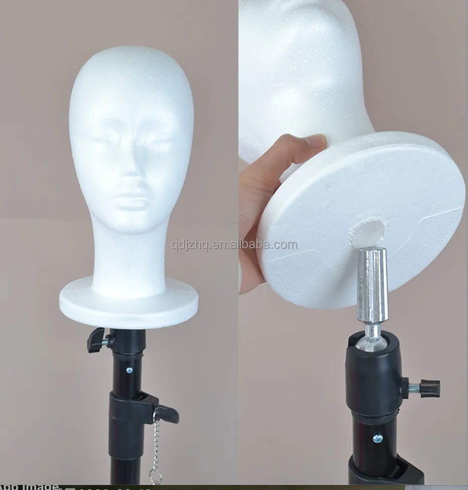 Wholesale styrofoam heads Foam wig head tall female  mannequin wig stand and holder for wig display
