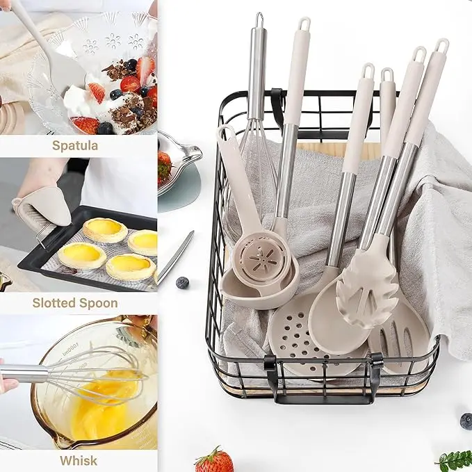 28pcs/Set Kitchen Gadgets Tools Kitchenware Non Stick Heat Resistant Kitchen Utensils Set Silicone Cooking Utensils