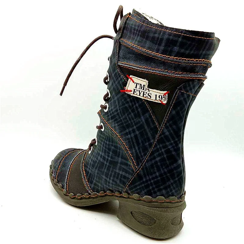 Женские зимние сапоги с меховой подкладкой, кожаные дышащие повседневные сапоги