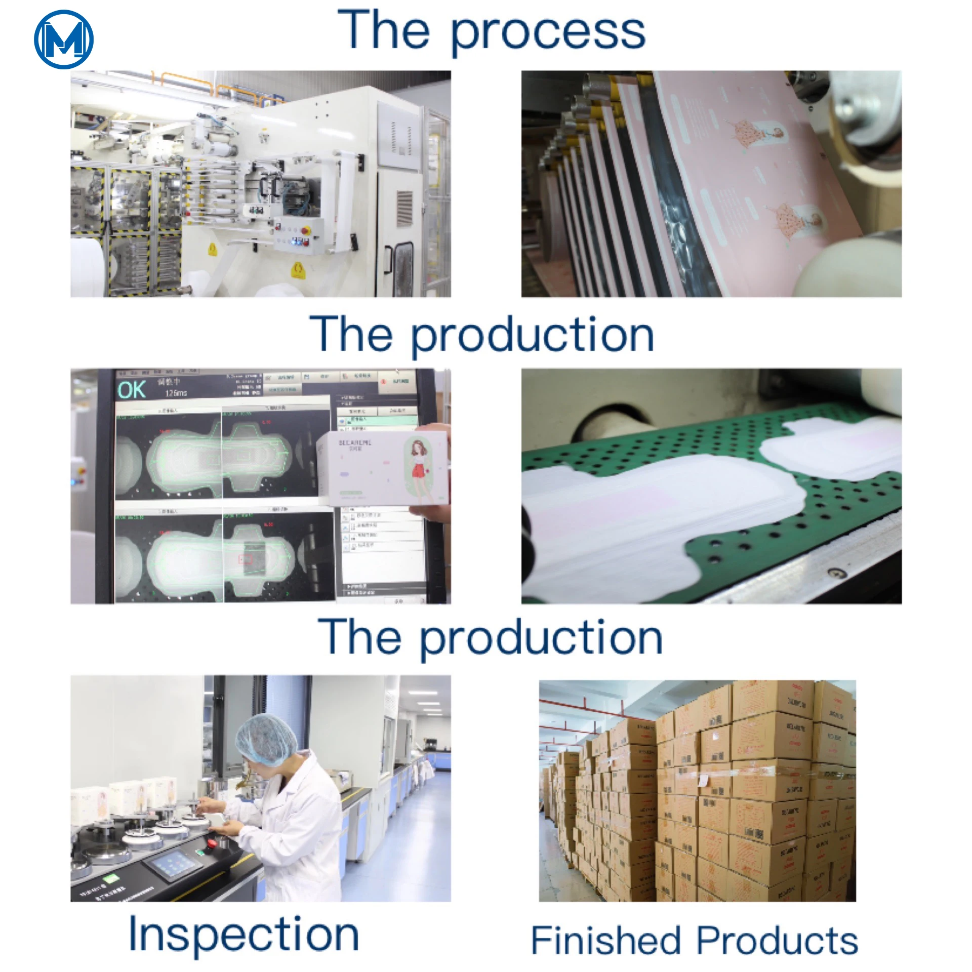 Bag Or Box Package Lady Menstrual care Sanitary Napkin Disposable Cotton Sanitary pads  Made in China