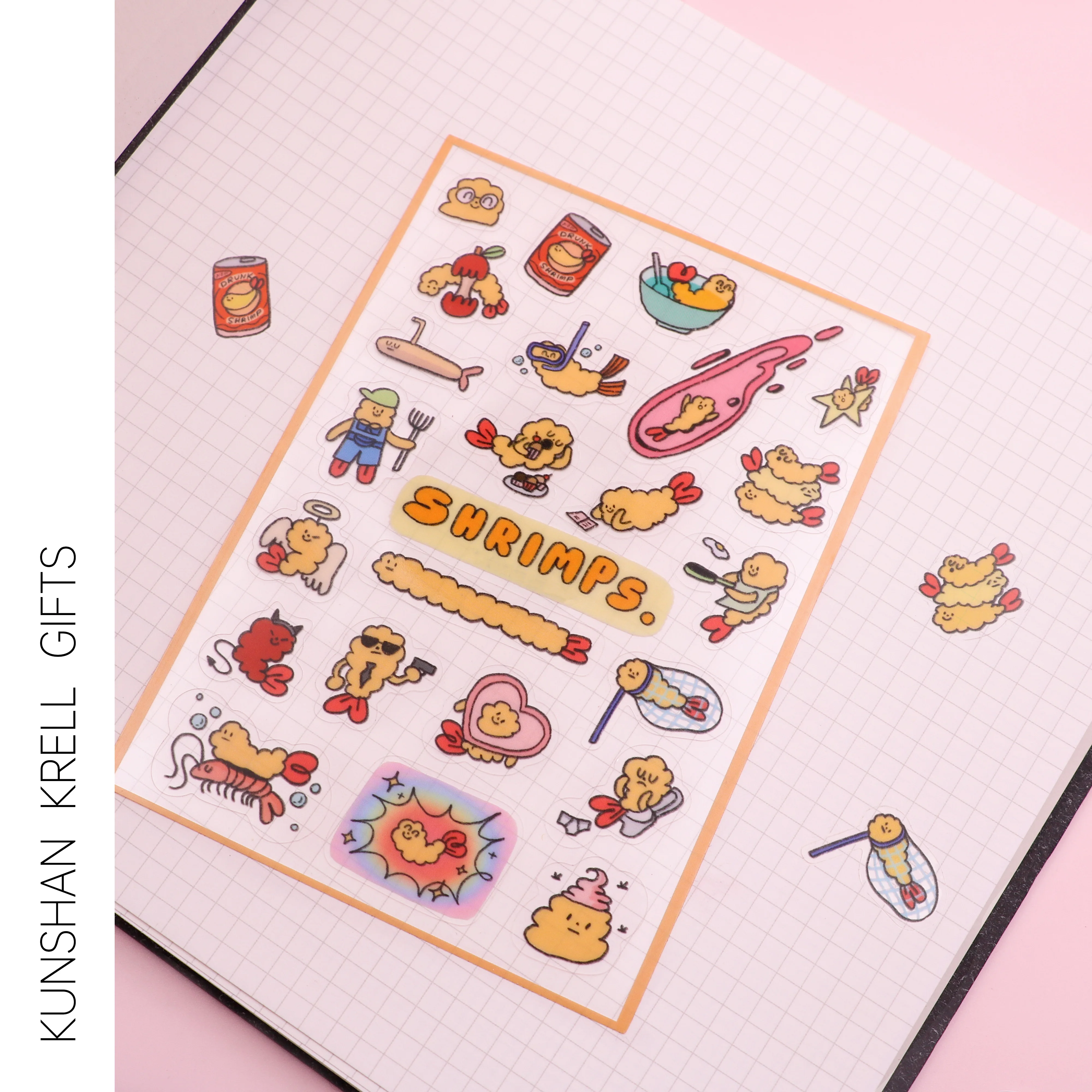 Printing hand account Wholesale Custom Cute Charm Waterproof Anime Sticker Laser Glitter Sticker