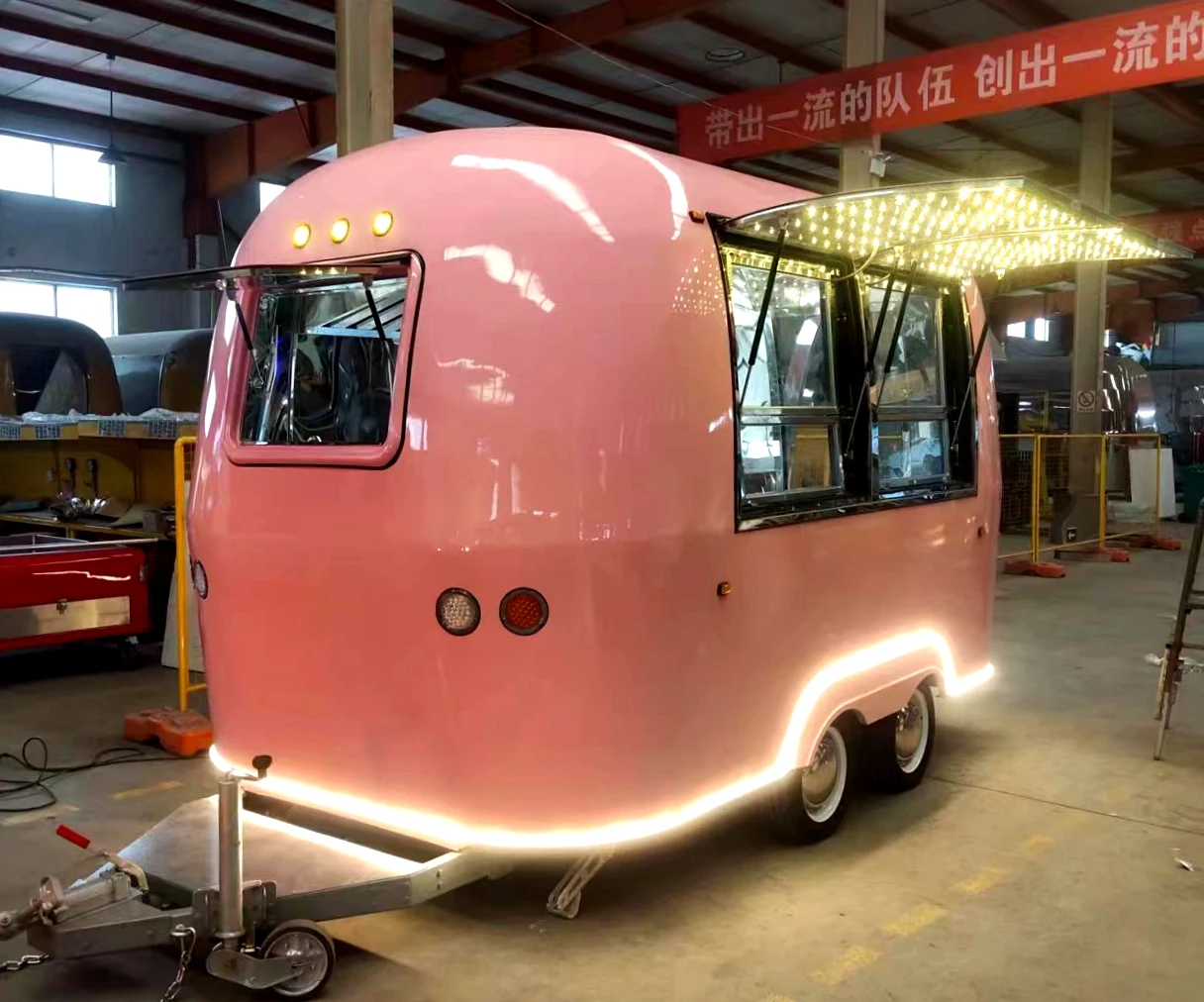 Hot Sale Commercial Custom Stainless Steel Food Trailers For Fast Food High quality Mobile Kitchen Fast Food Trailer