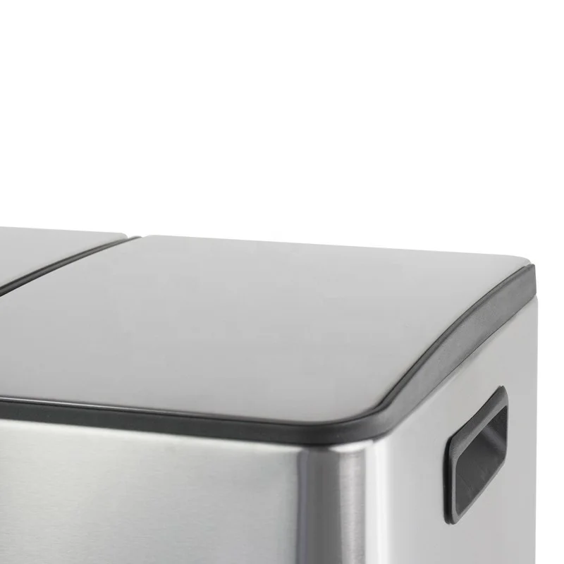 Waste Paper Bin Dust Powder Container Self Sealing Stainless Home Product E asy Hold Behind Recycling Trash Can