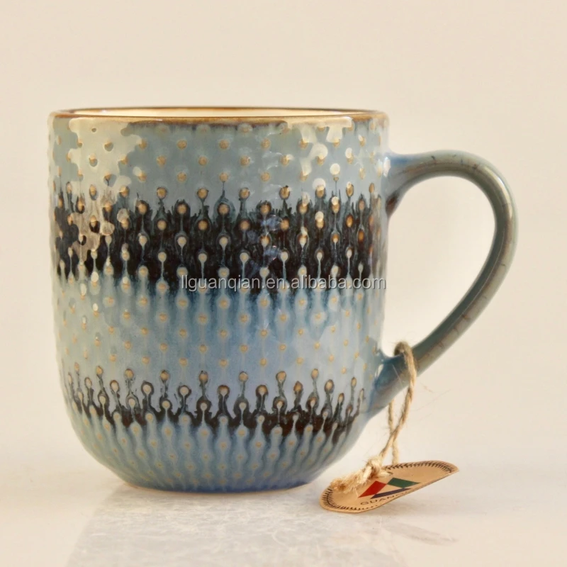 Wholesale Inside Color Glazed Stoneware Mugs Flanging Ceramic Mug Coffee Cup