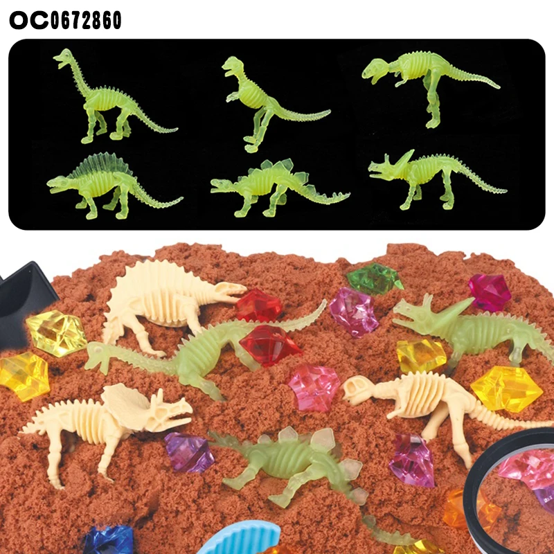 Hot Selling Fun Magic Sand Activity Archeological Toy Play Sand DIY Space Dinosaur Fossil Skeleton Sand Toys For Kids
