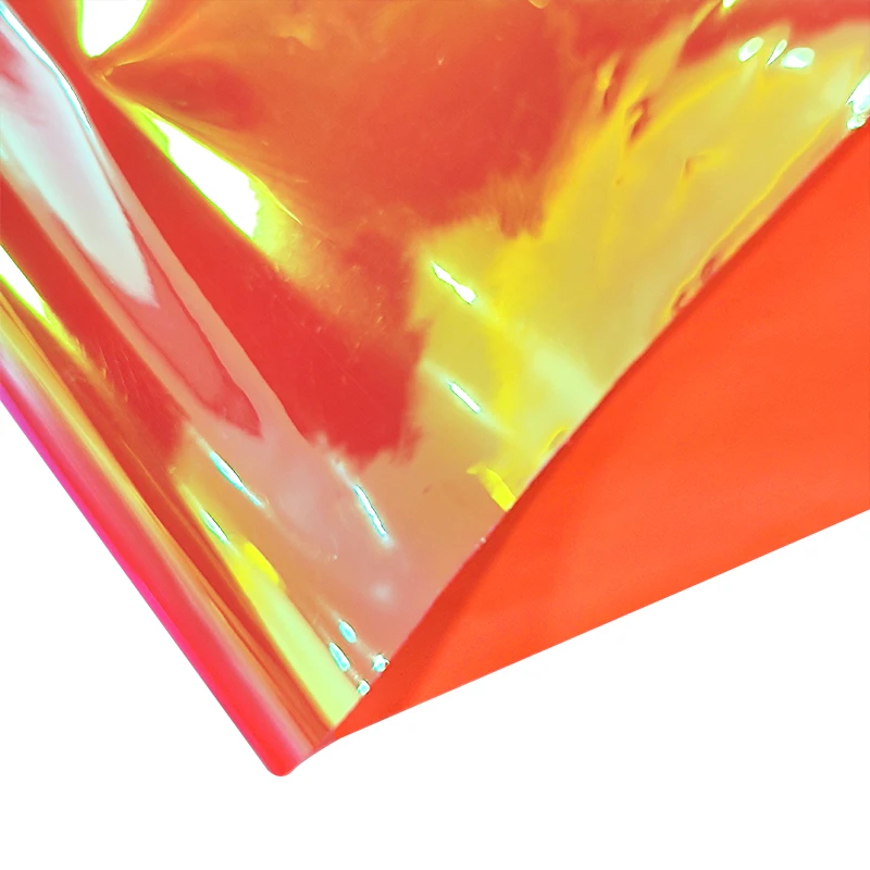 0.1mm Mirror Reflective Holographic Thin Soft One Side Glossy One Side Matte PVC Opaque Plastic Film for Packaging Decorative