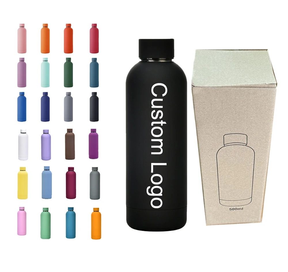 Custom logo Leak proof BPA free Water Bottle 17oz 500ml Small Mouth Sports Stainless Steel Vacuum Cup Insulated Drink Bottle