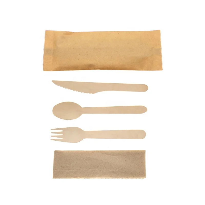 160mm wooden knife spoon fork biodegradable disposable wooden tableware