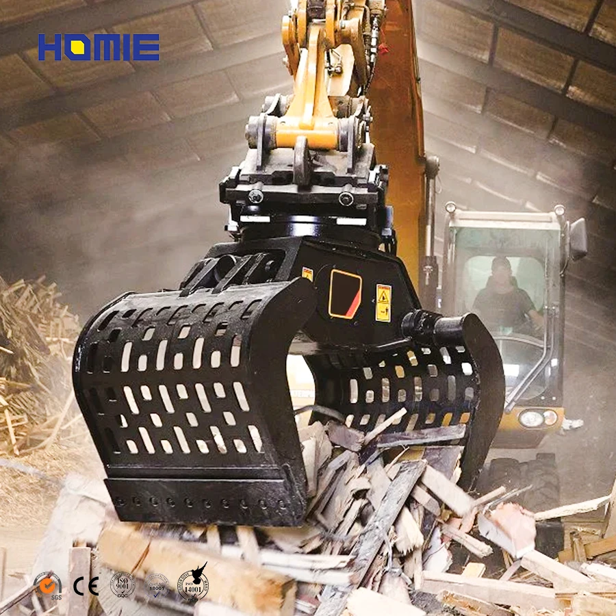 High Quality Hardox Steel 1.5 - 40 Ton Excavator Rotary Hydraulic Demolition Grapple Sorting Grab Gripper For Sale