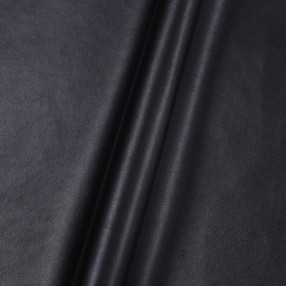 Soft Suede Back Stretch 0.6 mm Embossed Nappa Faux Synthetic PU Leather Fabric for Clothing Clothes Dress Pants Gloves Legging