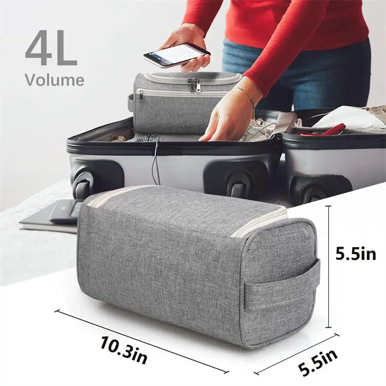 Custom Logo 600D Oxford Hanging Cosmetic Bags with Hook Waterproof Make up Storage Bags for Travel Portable Makeup Toiletry Bags