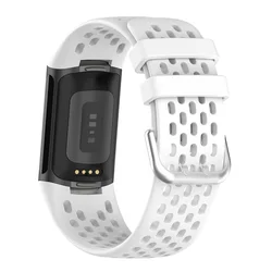 Hole design sport Silicone smart watch strap for Fitbit charge 5