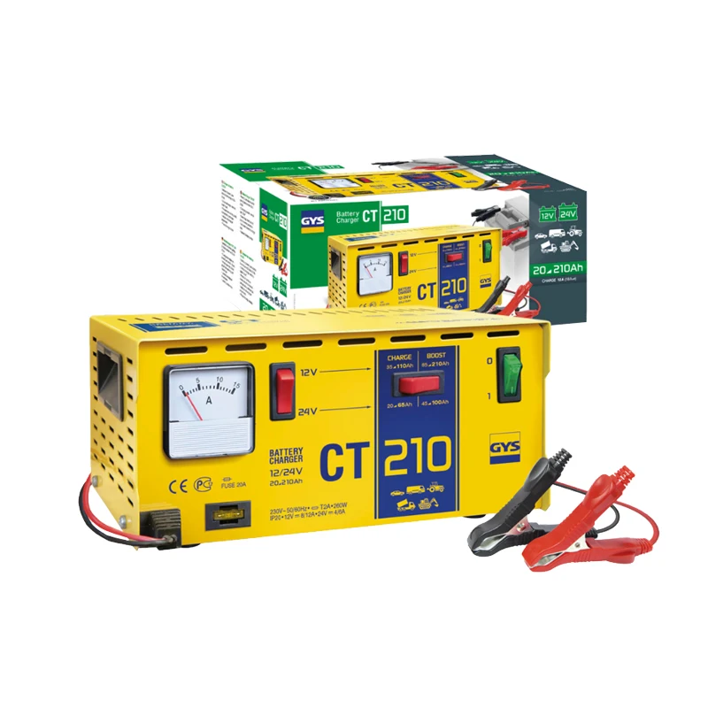 GYS-024113-210 12 V or 24 V liquid electrolyte lead acid electricity dynamo charger car battery in American market