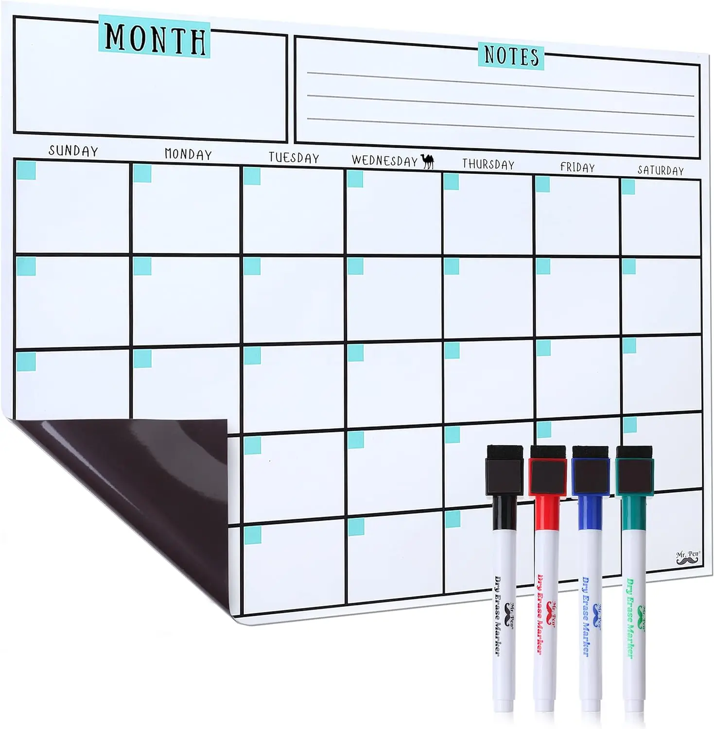 Hot Sale Fridge Schedule Magnetic Dry Erase Weekly Calendar Removable Planner White Board for Fridge