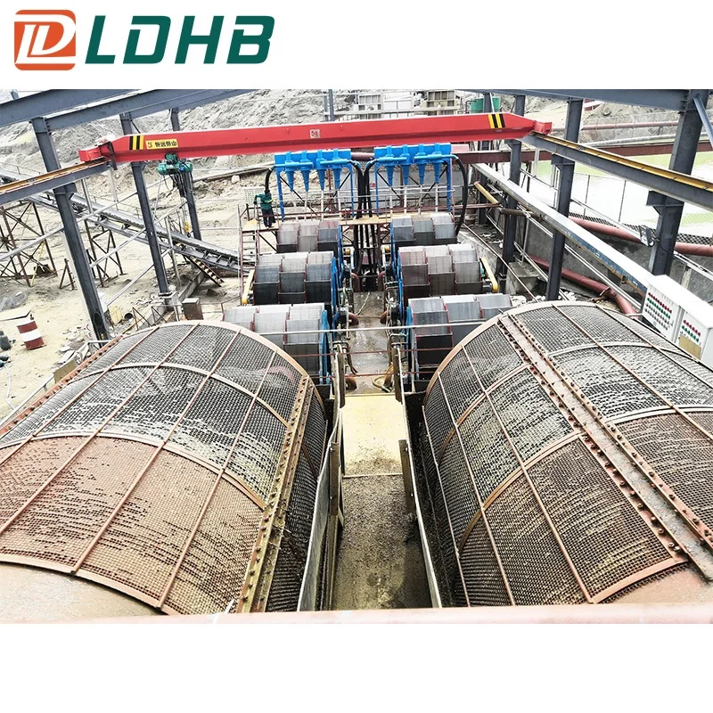 High efficiency mineral quarry separation rotary trommel screen design