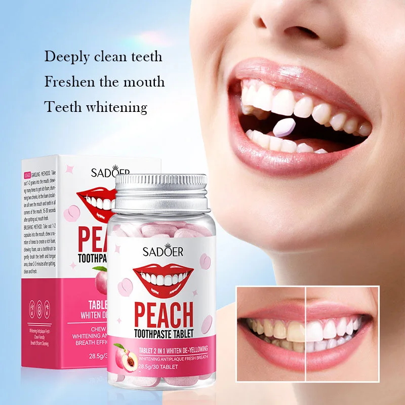 Oral Care Solid Travel Toothpaste Fruit Flavoured Toothpaste Tablets with Fragrance
