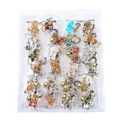 24PCS/box New Raccoon Rhinestone Elastic Hairband Ponytail Head Rope Diamond Hairband Rubber Band Ladies Hair Rope Wholesale