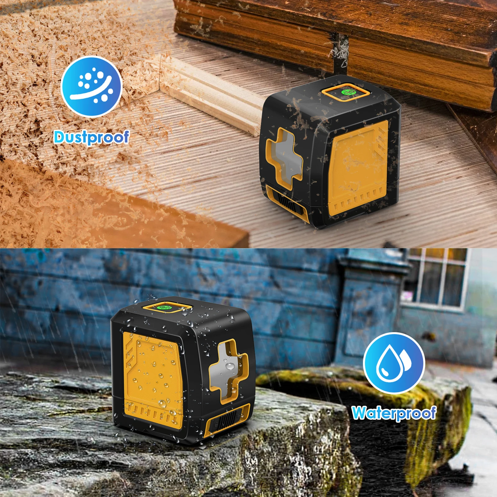 Самовыравнивающийся лазерный уровень с пересекающимися линиями зеленого цвета горизонтальный и вертикальный нивелир пластиковым корпусом 100 футов/30