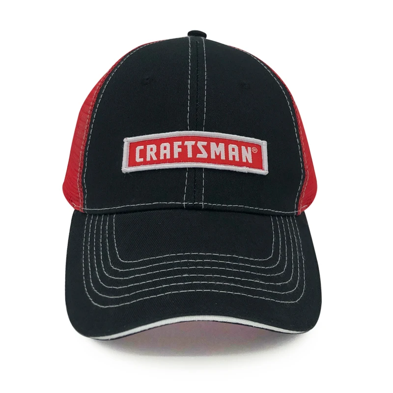 Лидер продаж, детская джинсовая шляпа с вышивкой, веревка, белая сэндвич Кепка-тракер, 6 панелей, черный хлопковый материал, красная сетка, Кепка-тракер