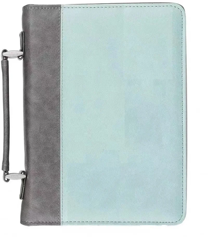 BSCI custom popular church crazy horse pu leather woman man printed  durable bible tote book cover case bag with pen holder