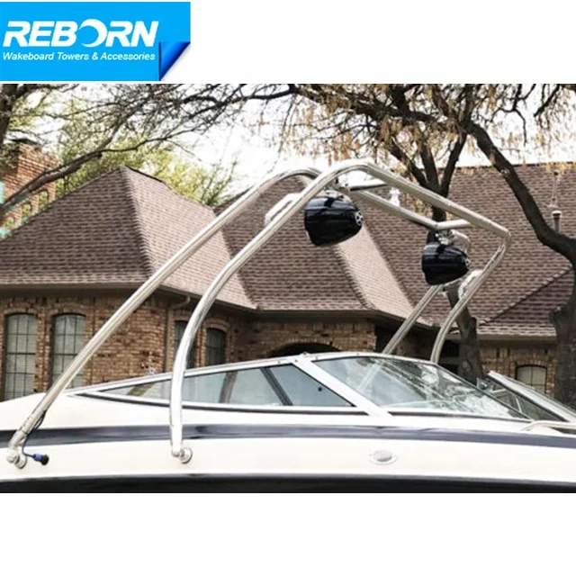 Reborn  Aluminium Thrust forward Facing Boat Wakeboard Tower Shinning Polished