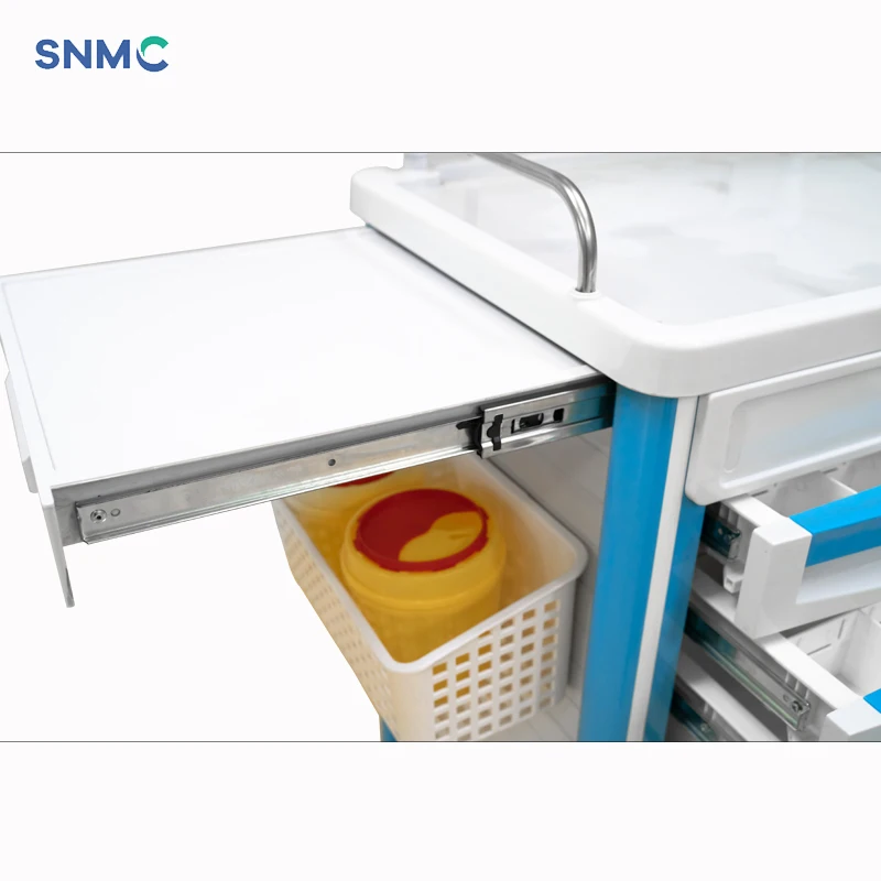 Hospital Furniture ABS Plastic Anesthesia Medicine Medical Cart Emergency Treatment Drug Trolley